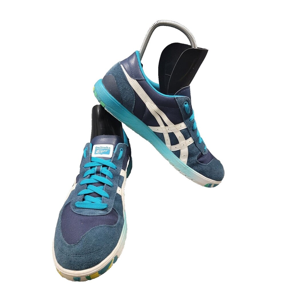 Onitsuka Tiger Pine Star Court Lo D448l Navy Men's SZ 12.5 Suede Leather Sneaker